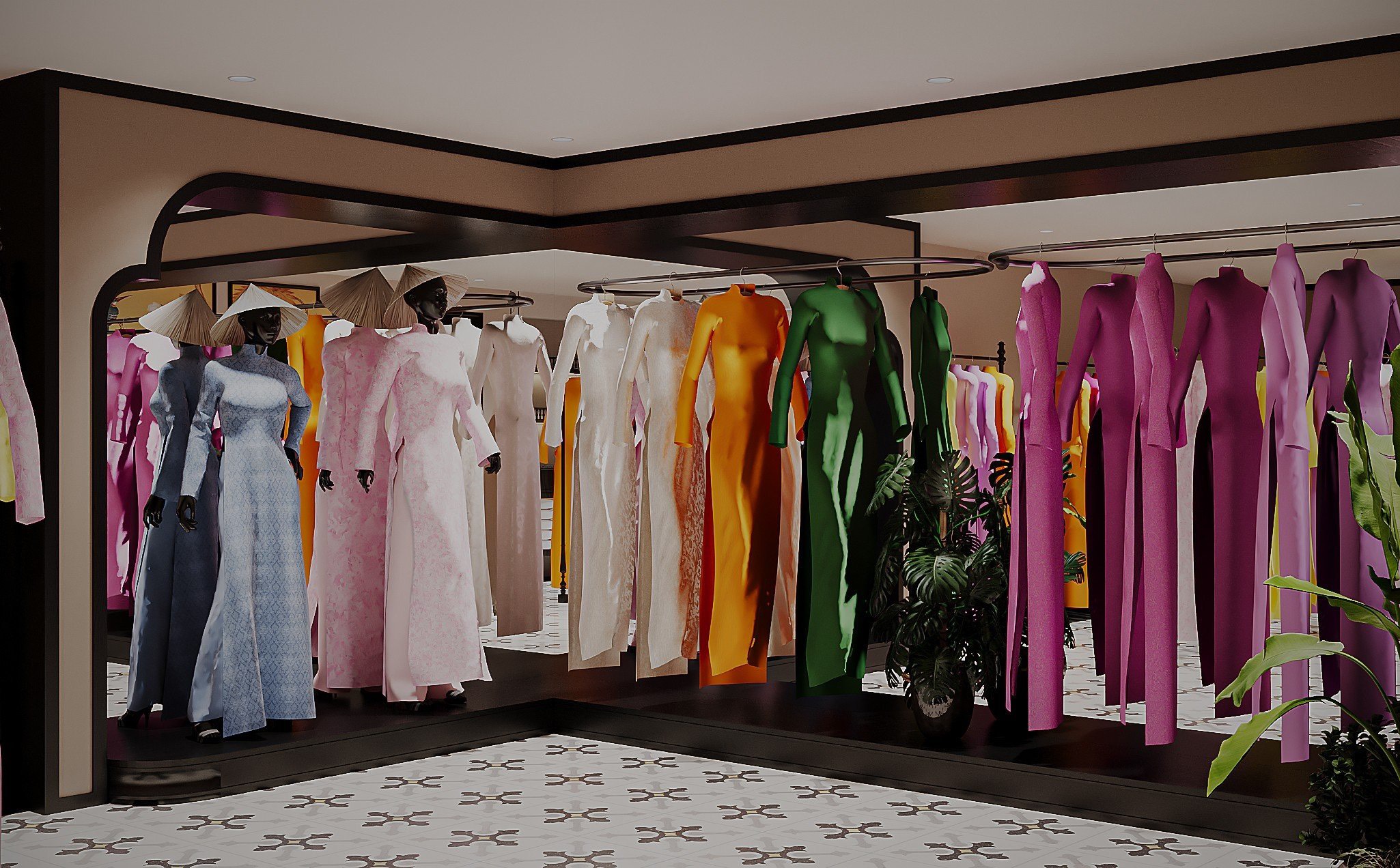 phòng trang phục của Miss Áo Dài có hơn 1000 bộ áo dài